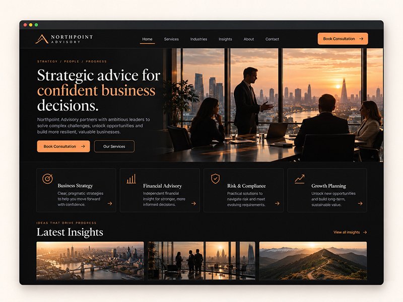Placeholder screenshot of a professional services firm website